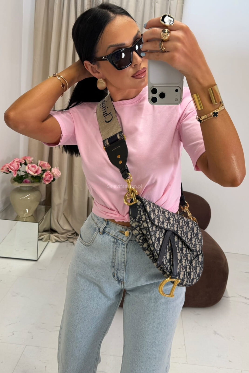 T-shirt bluzka z poduszkami La Milla różowa