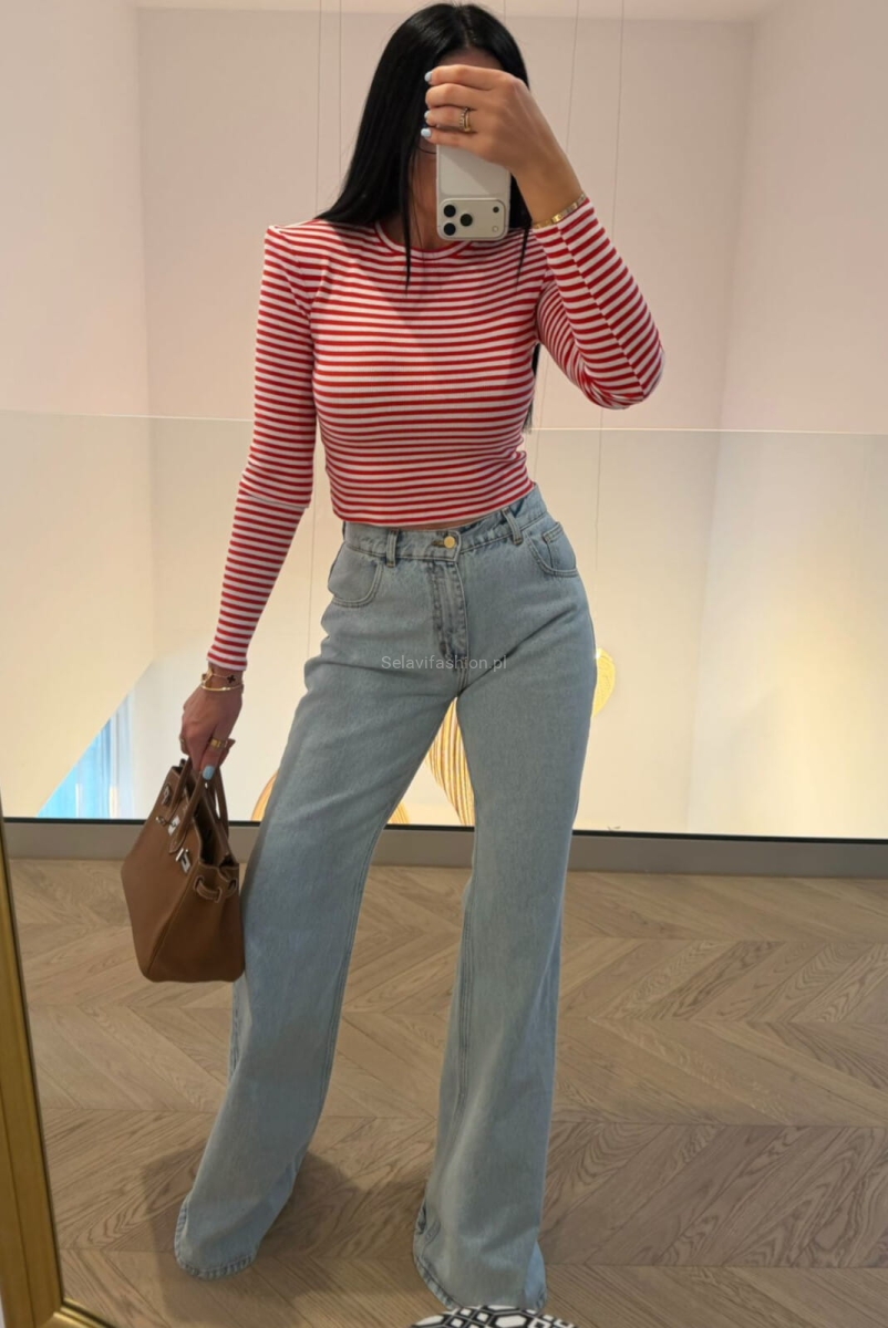 Spodnie jeansowe dzwony La Milla niebieske