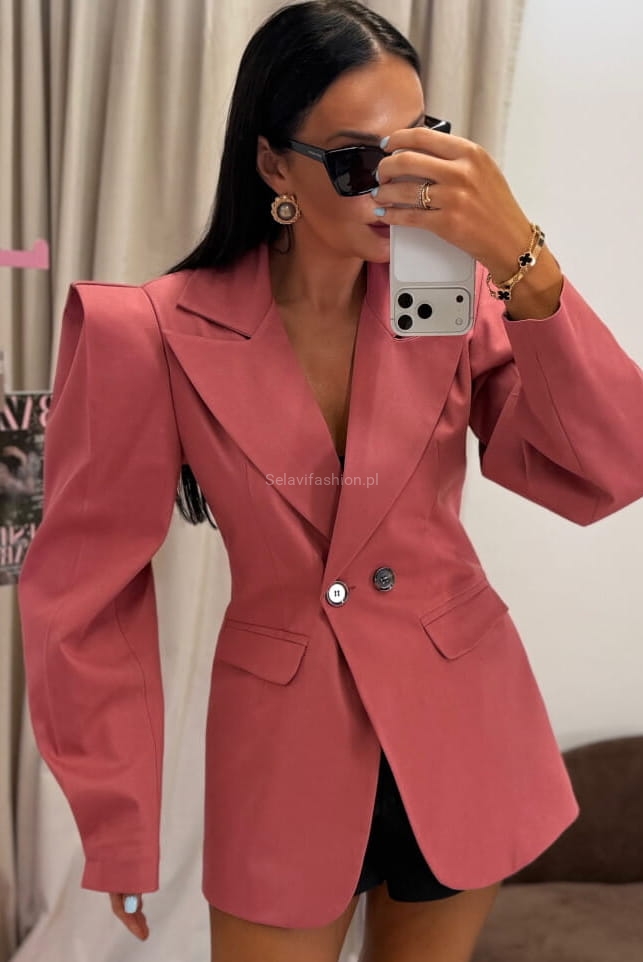 Elegancka marynarka New Wigilia La Milla malinowa 