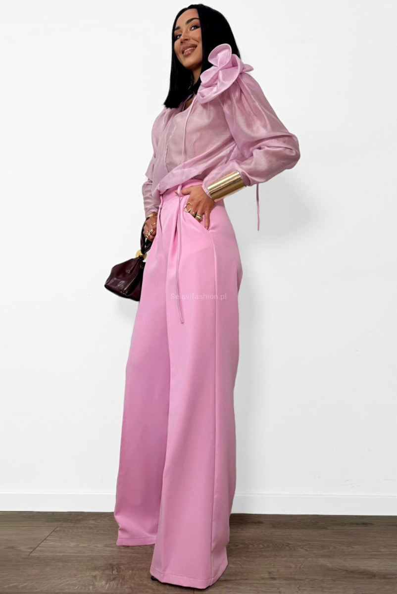 Bluzka koszulowa z różą La Milla różowa