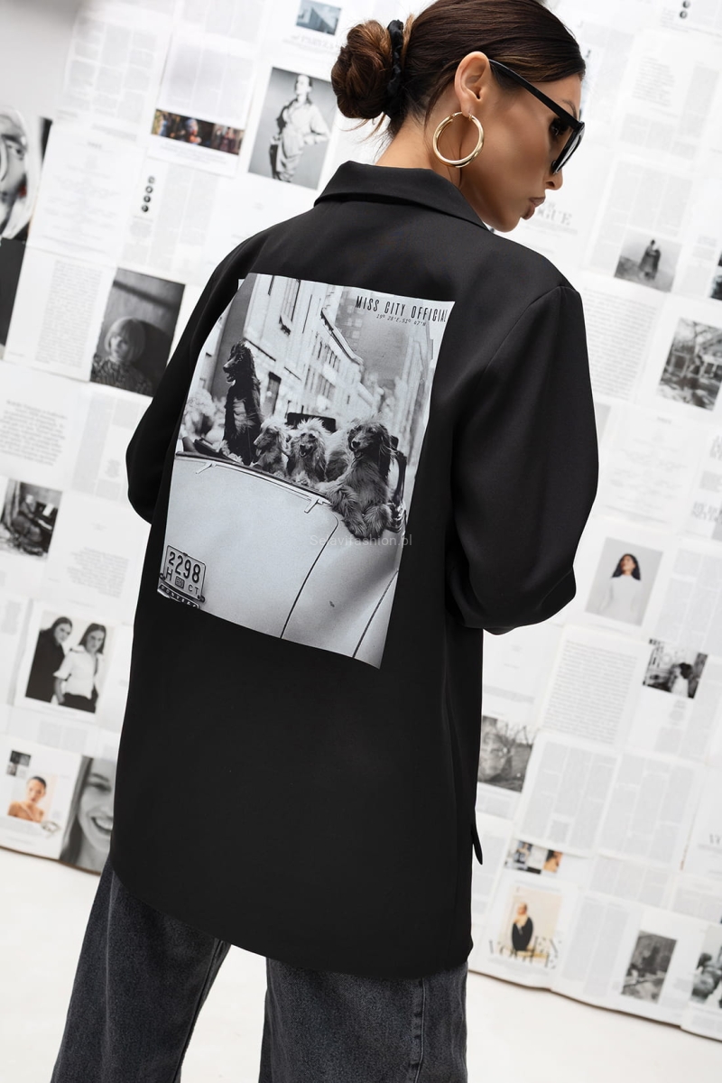 Marynarka z ozdobnym tyłem Urban Rebels Miss City Official czarna 