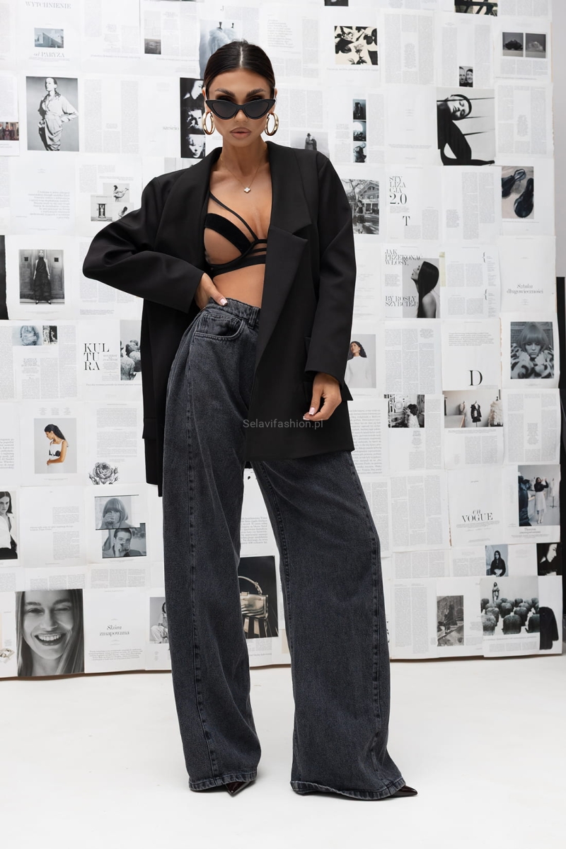 Marynarka z ozdobnym tyłem Urban Frame Miss City Official czarna