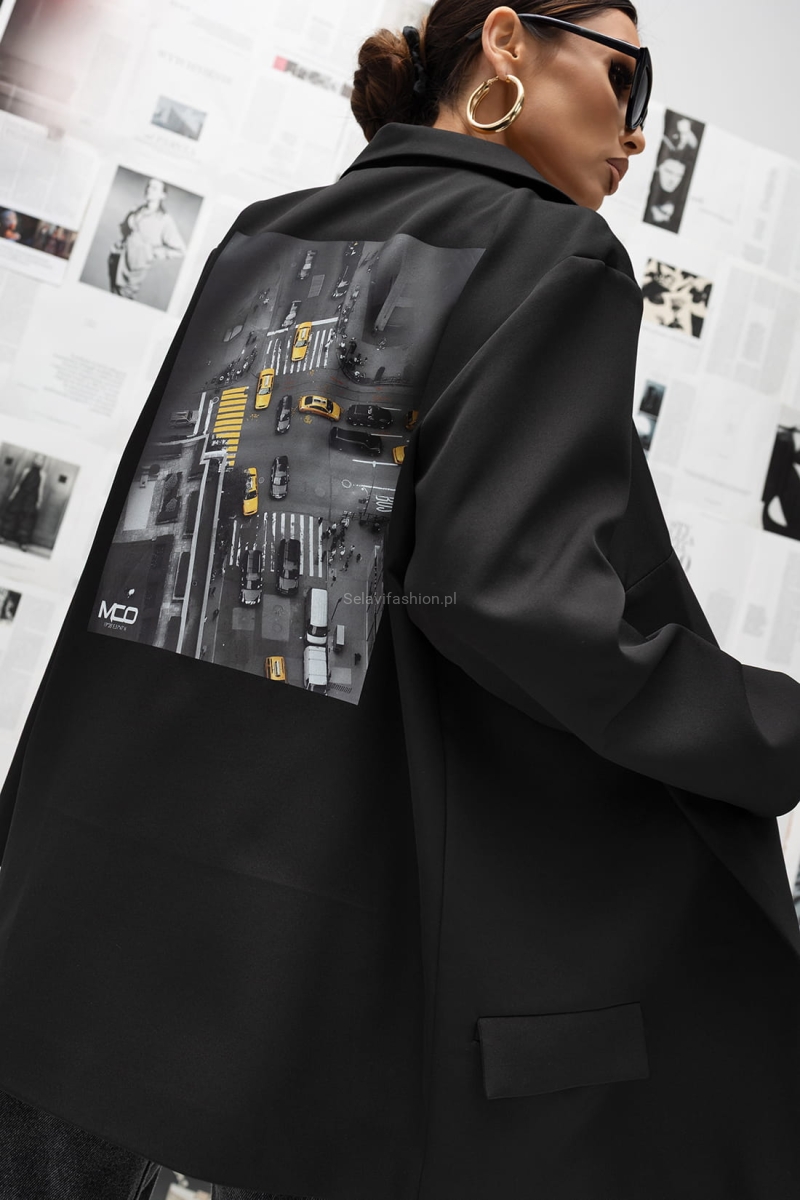 Marynarka z ozdobnym tyłem Crossroads Miss City Official czarna 