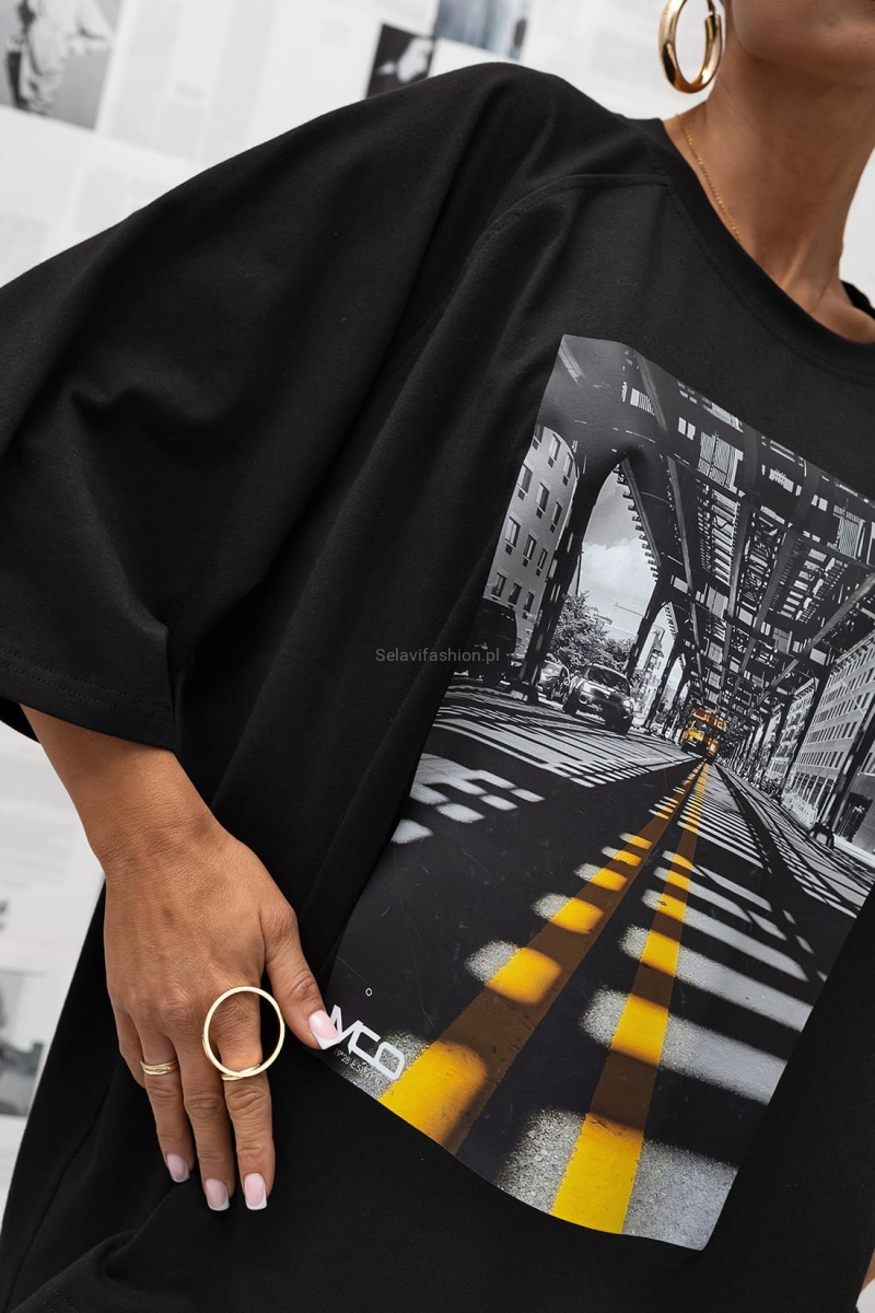 T-Shirt bluzka City Urban Frame Miss City Official czarna
