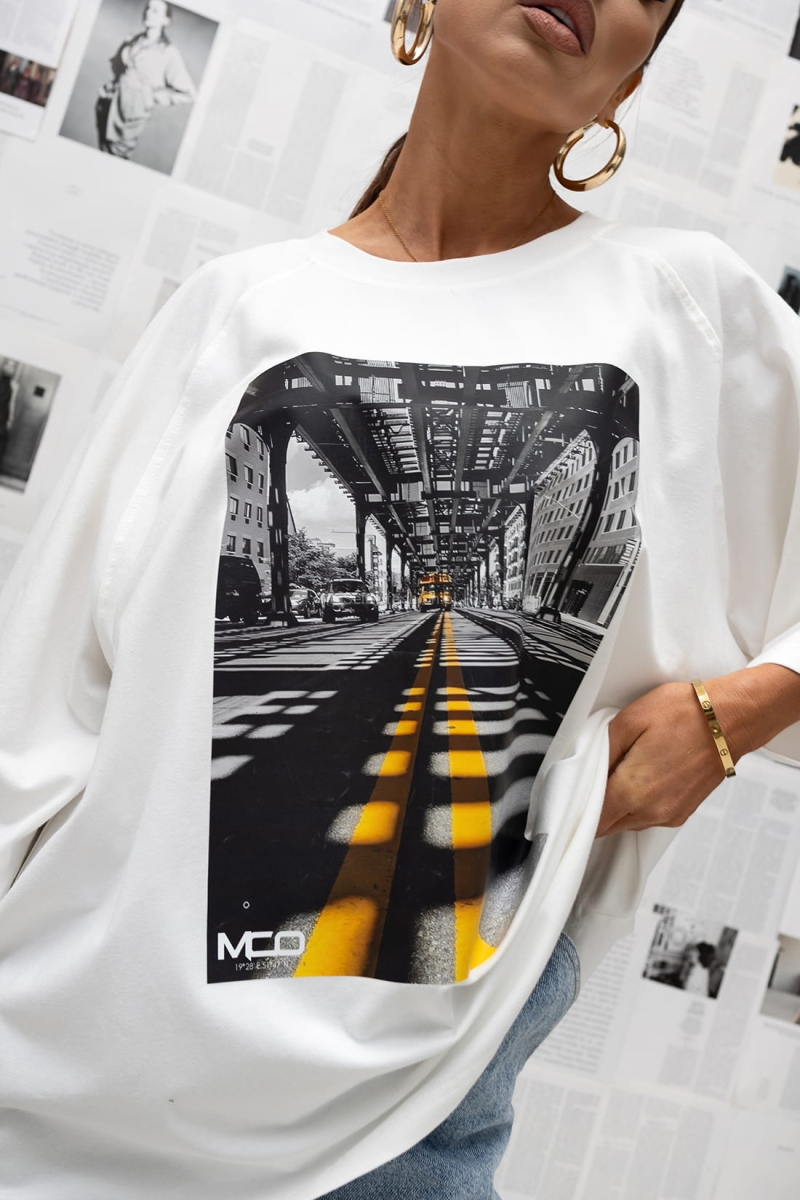 T-Shirt bluzka City Urban Frame Miss City Official biała