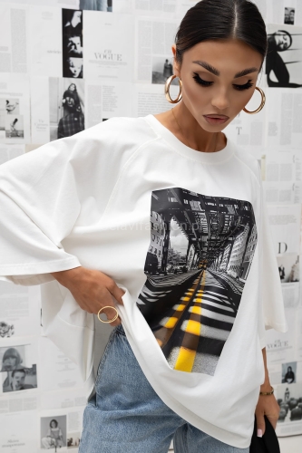 T-Shirt bluzka City Urban Frame Miss City Official biała