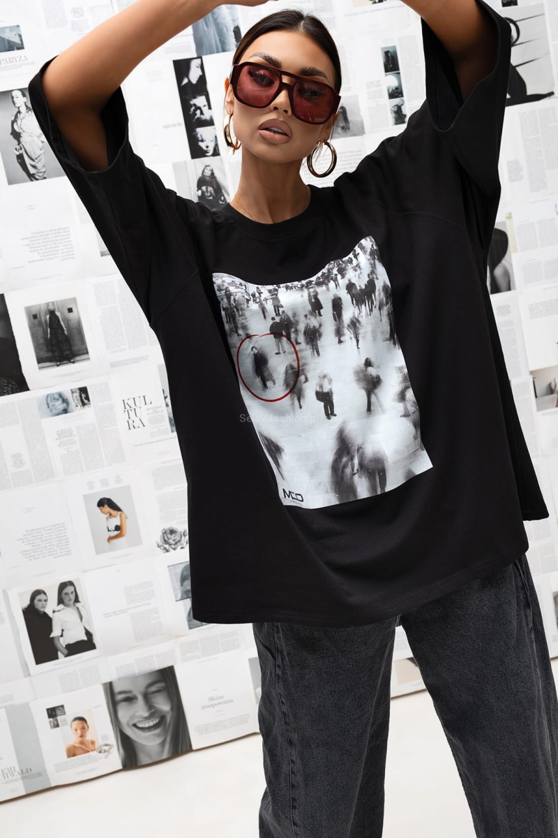 T-Shirt bluzka Urban Focus Miss City Official czarna