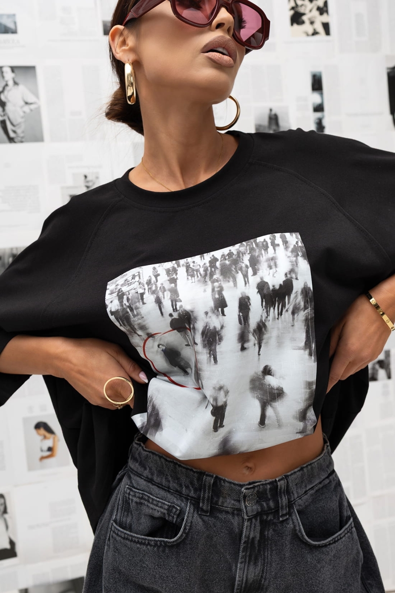 T-Shirt bluzka Urban Focus Miss City Official czarna