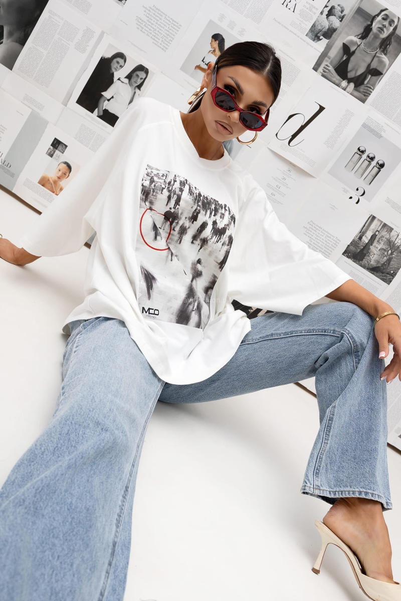 T-Shirt bluzka Urban Focus Miss City Official biała