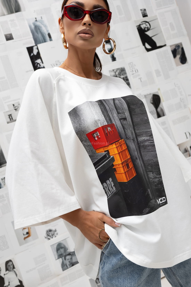 T-Shirt bluzka Industrial Pop Miss City Official biała