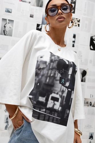 T-Shirt bluzka Industrial City Signal City Official biała