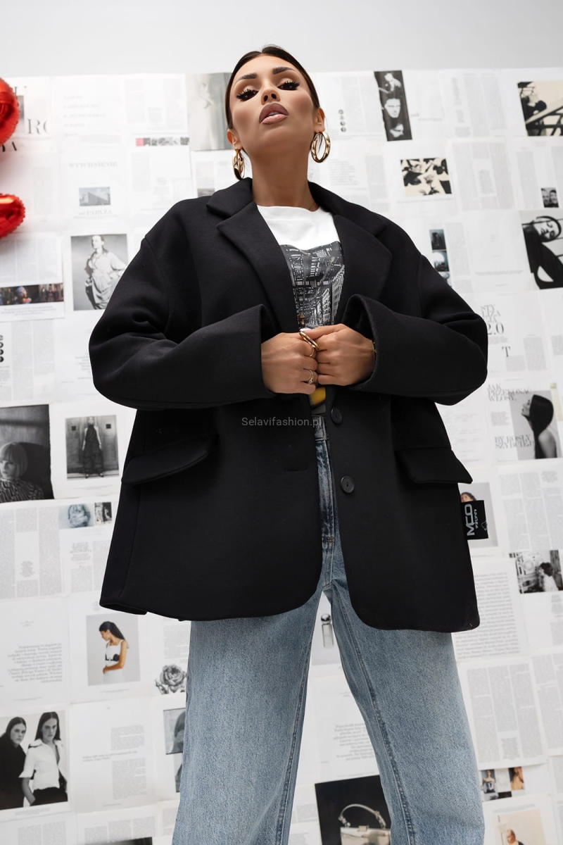 Klasyczna marynarka Clean Line  Miss City Official czarna 