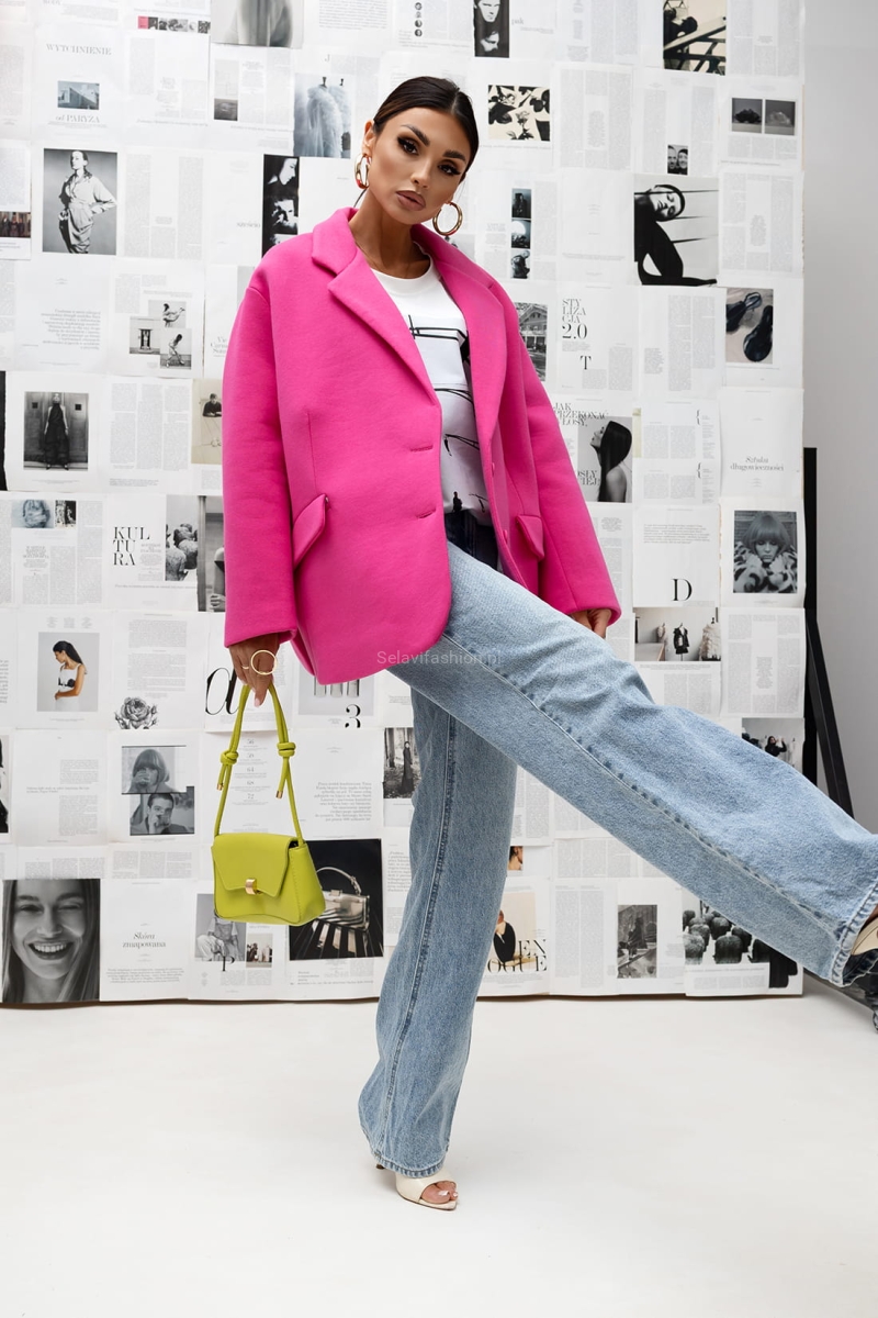 Klasyczna marynarka Clean Line Miss City Official fuksja