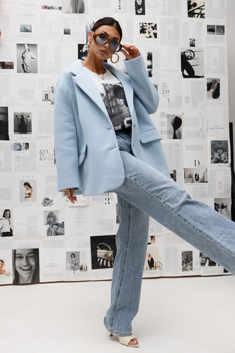 Klasyczna marynarka Clean Line Miss City Official niebieski