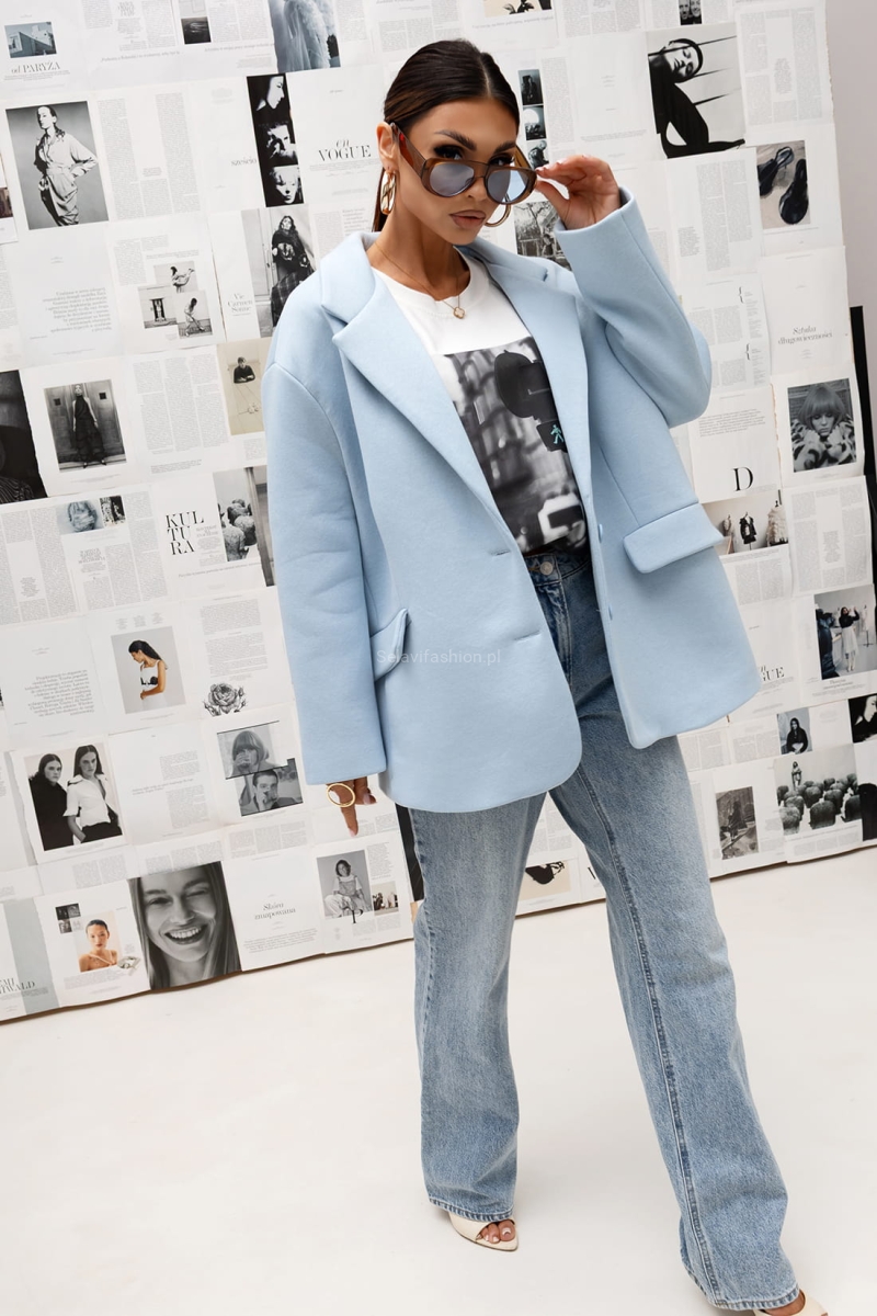 Klasyczna marynarka Clean Line Miss City Official niebieski