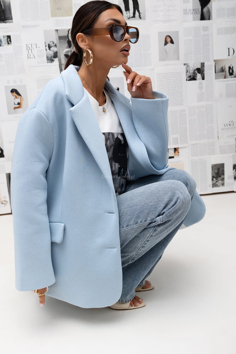 Klasyczna marynarka Clean Line Miss City Official niebieski