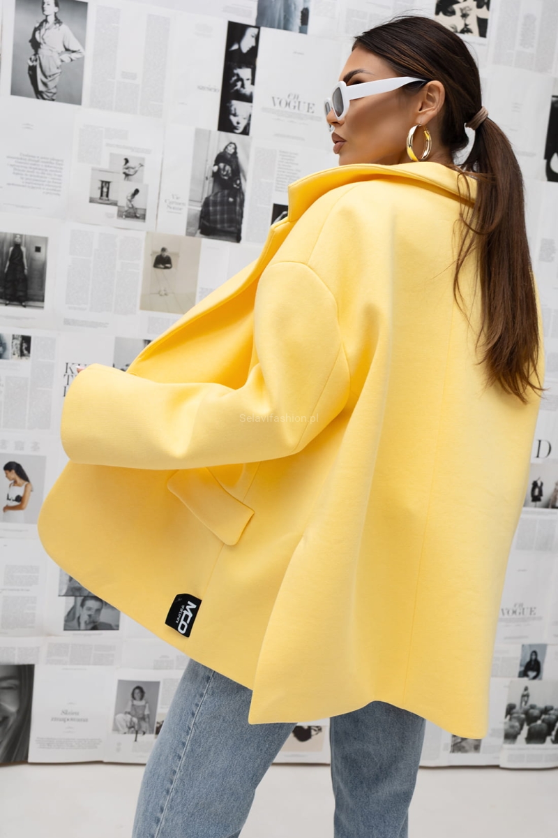 Klasyczna marynarka Clean Line  Miss City Official żółty 