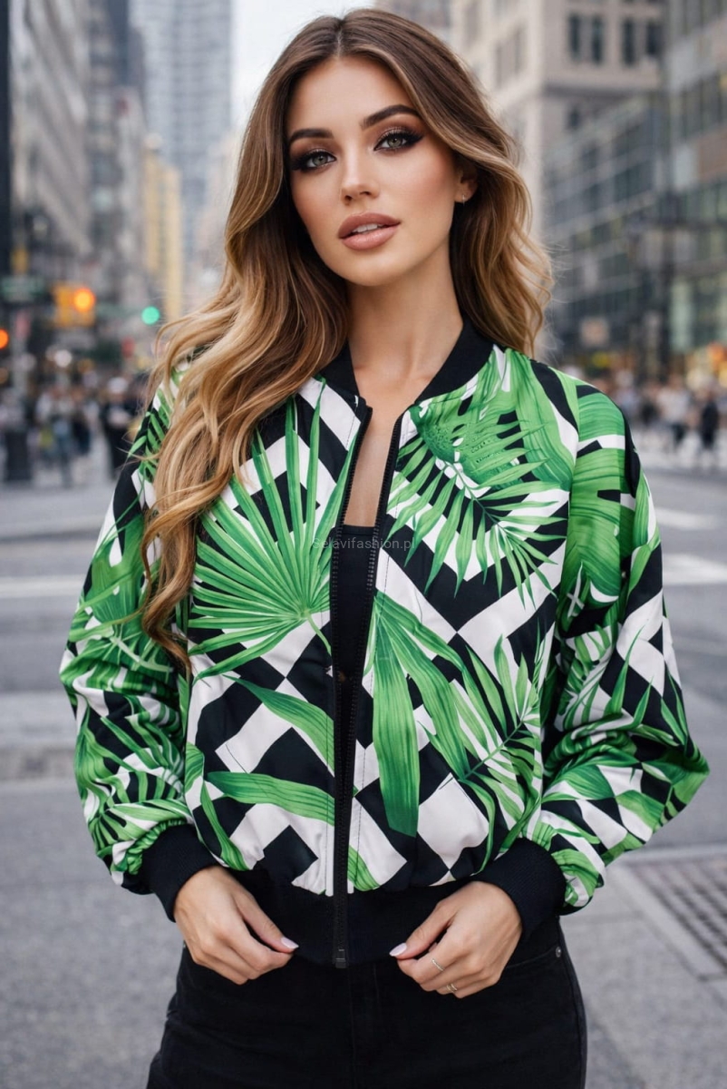 Kurtka bomberka Brooklyn Isla Minouu zielona 