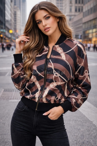 Kurtka bomberka Brooklyn Isla Minouu brązowa