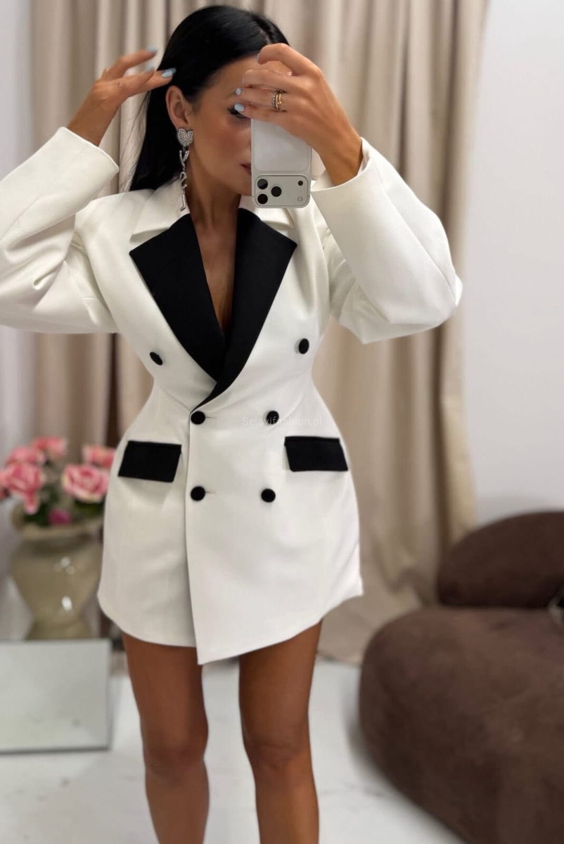 Sukienka marynarka KIM La Milla biało czarna 