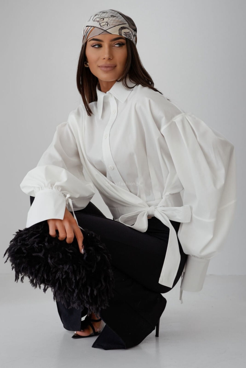 Koszula z wiązaniem Zimmer Lavestino biała