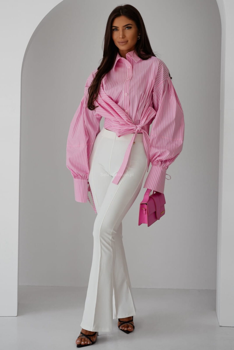 Koszula z wiązaniem w paski Zimmer Lavestino różowa