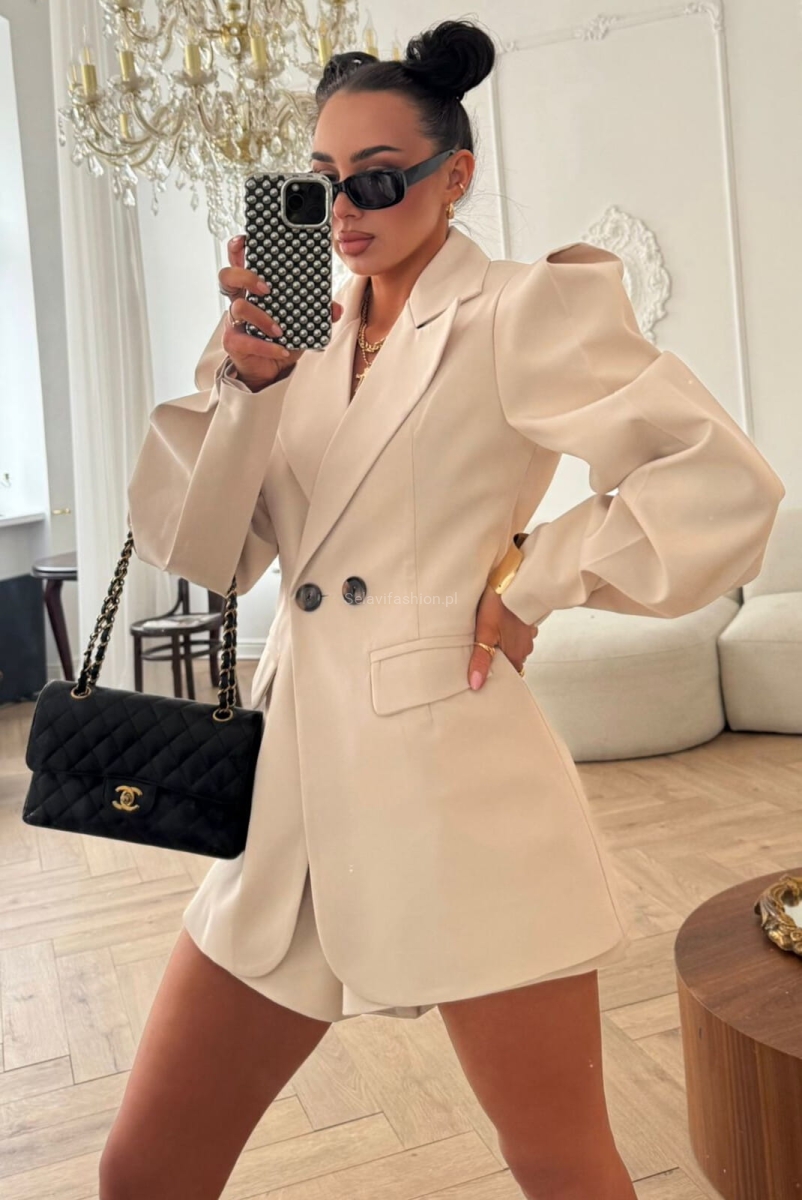 Elegancka marynarka New Wigilia La Milla jasno beżowa