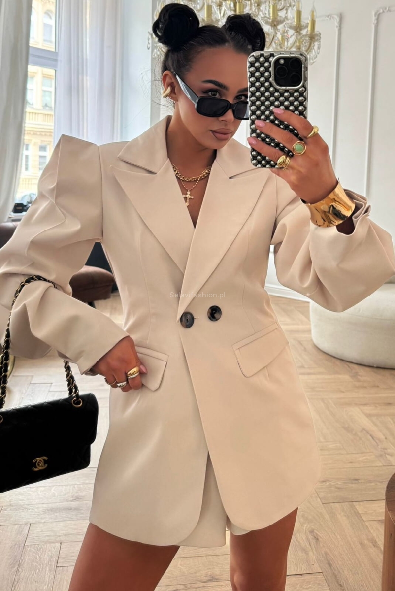 Elegancka marynarka New Wigilia La Milla jasno beżowa