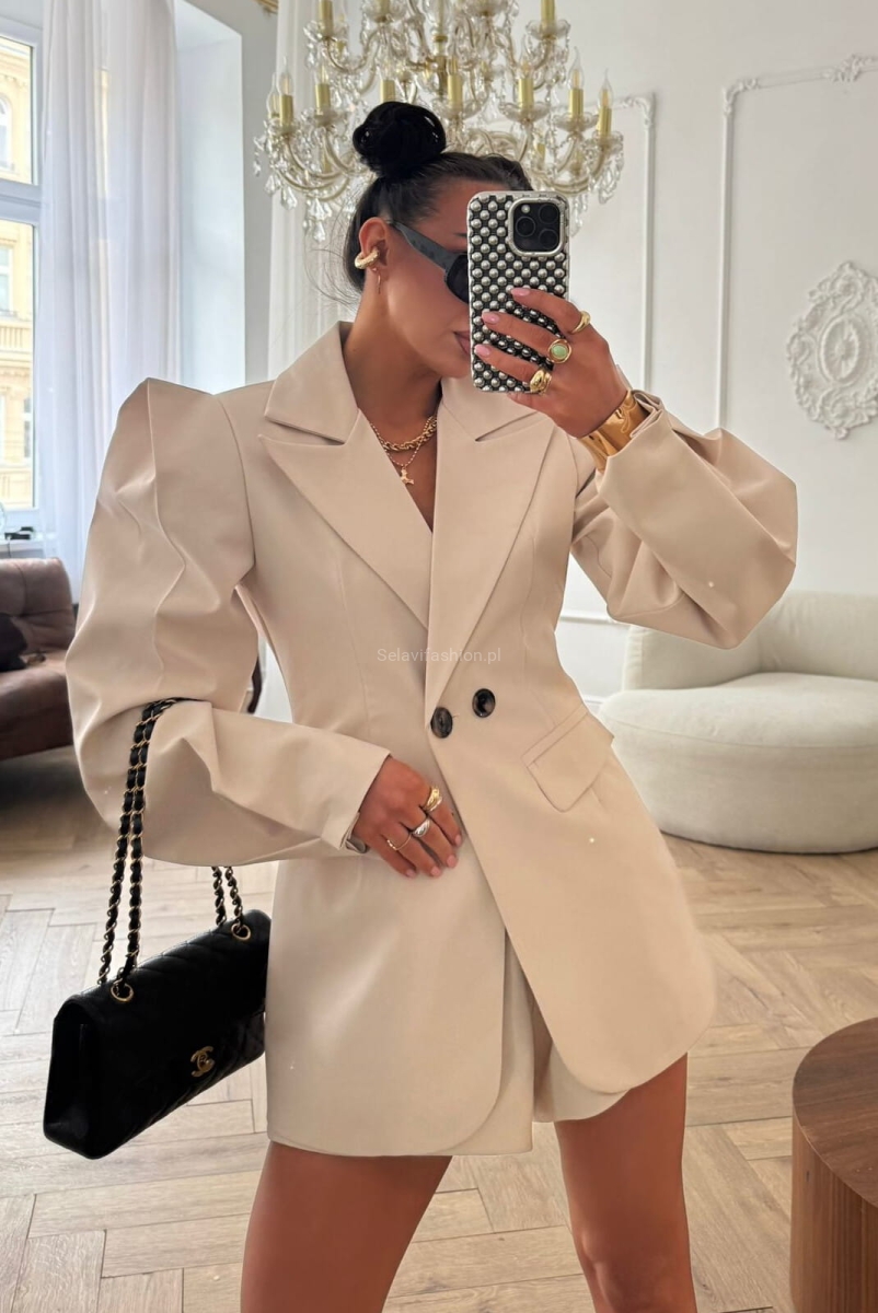 Elegancka marynarka New Wigilia La Milla jasno beżowa