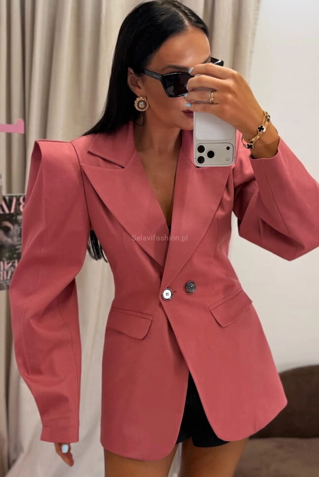 Elegancka marynarka New Wigilia La Milla malinowa