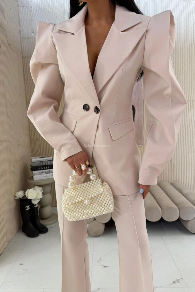 Elegancka marynarka New Wigilia La Milla jasno beżowa