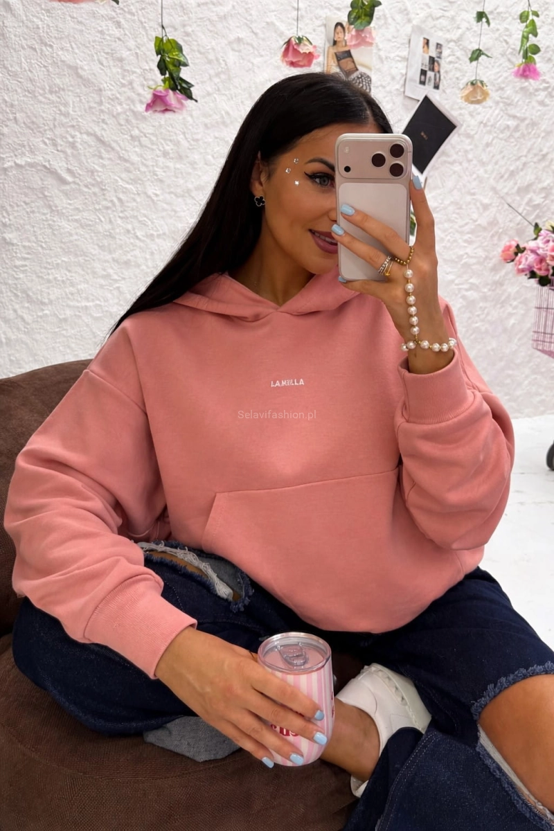 Bluza z kapturem La Milla brzoskwiniowa 