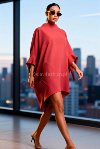 Sukienka kimono Miss City Official czerwona ceglana