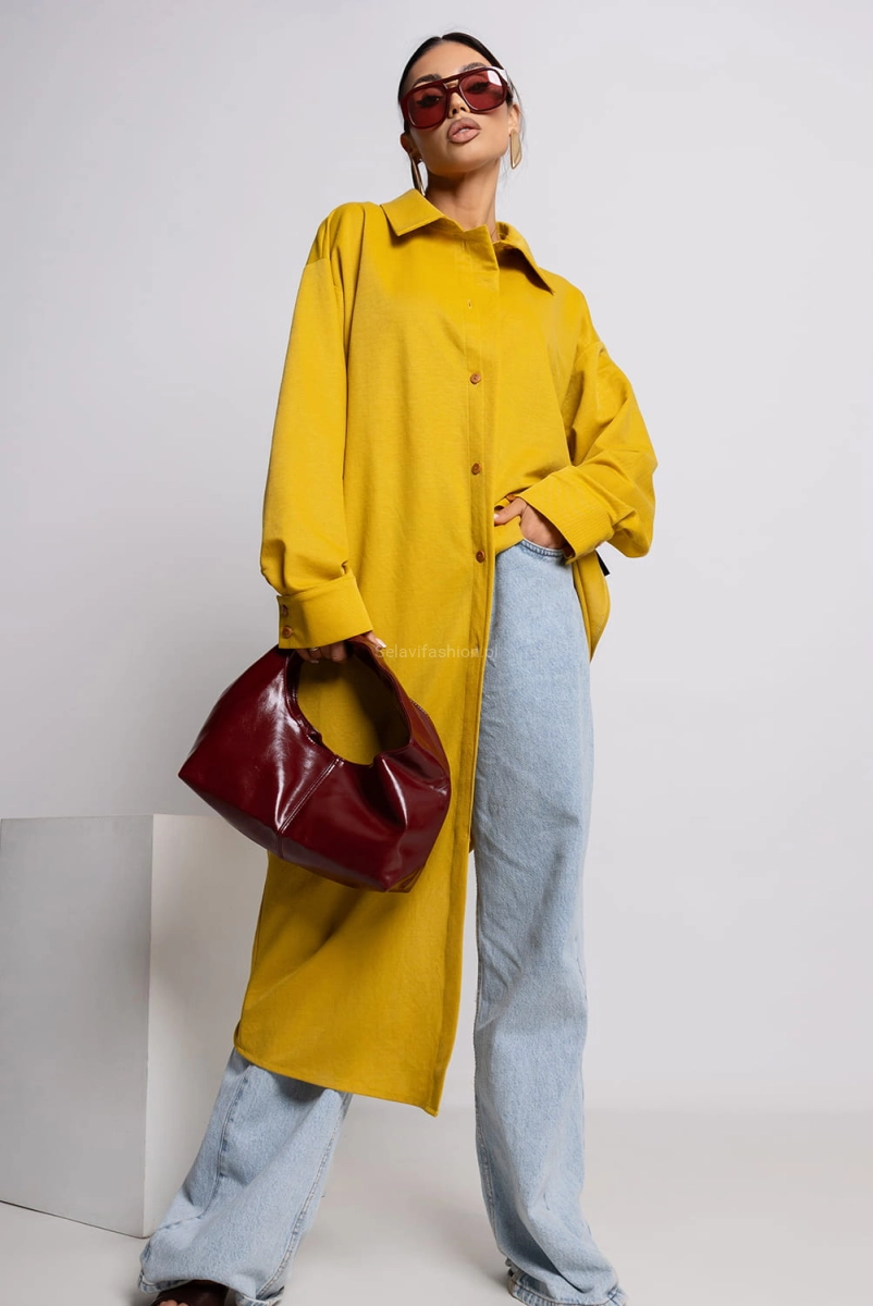 Długa asymetryczna koszula Gravity  Miss City Official żółta