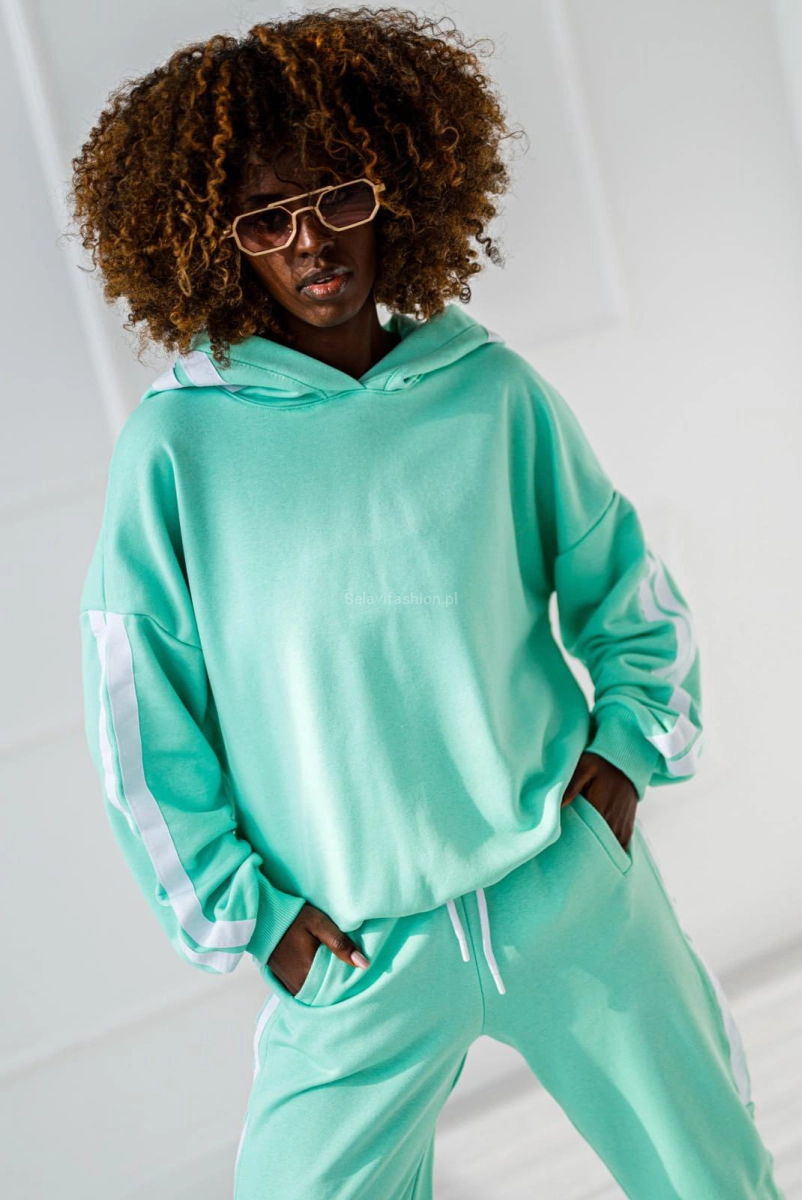 Komplet bluza i spodnie For Myself Miss City miętowy