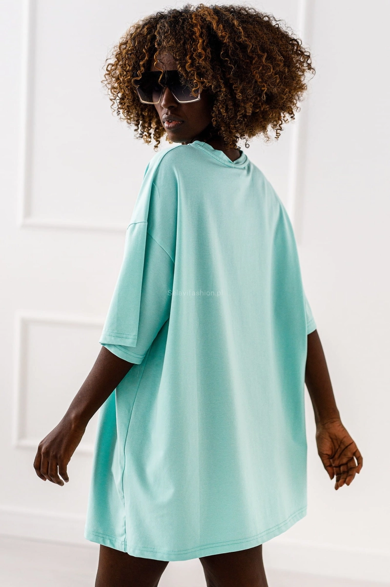 t- shirt z motywem zebry.Długi t-shirt bluzka Safari Miss City