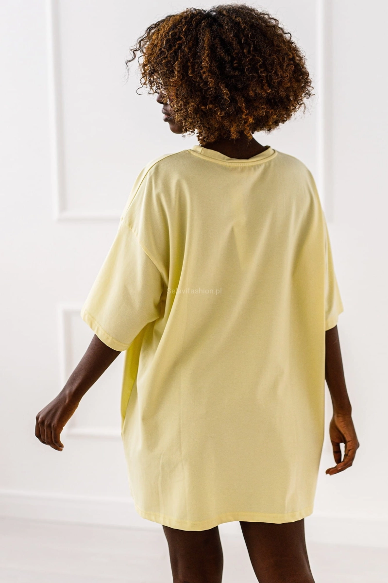 Długi t-shirt bluzka Safari Miss City żółta