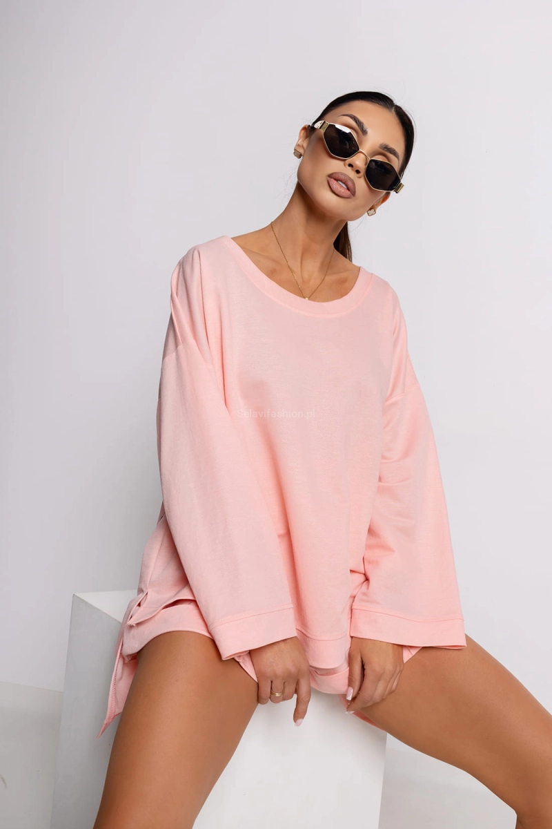 Bluzka z napisem Navy Miss City Official różowa