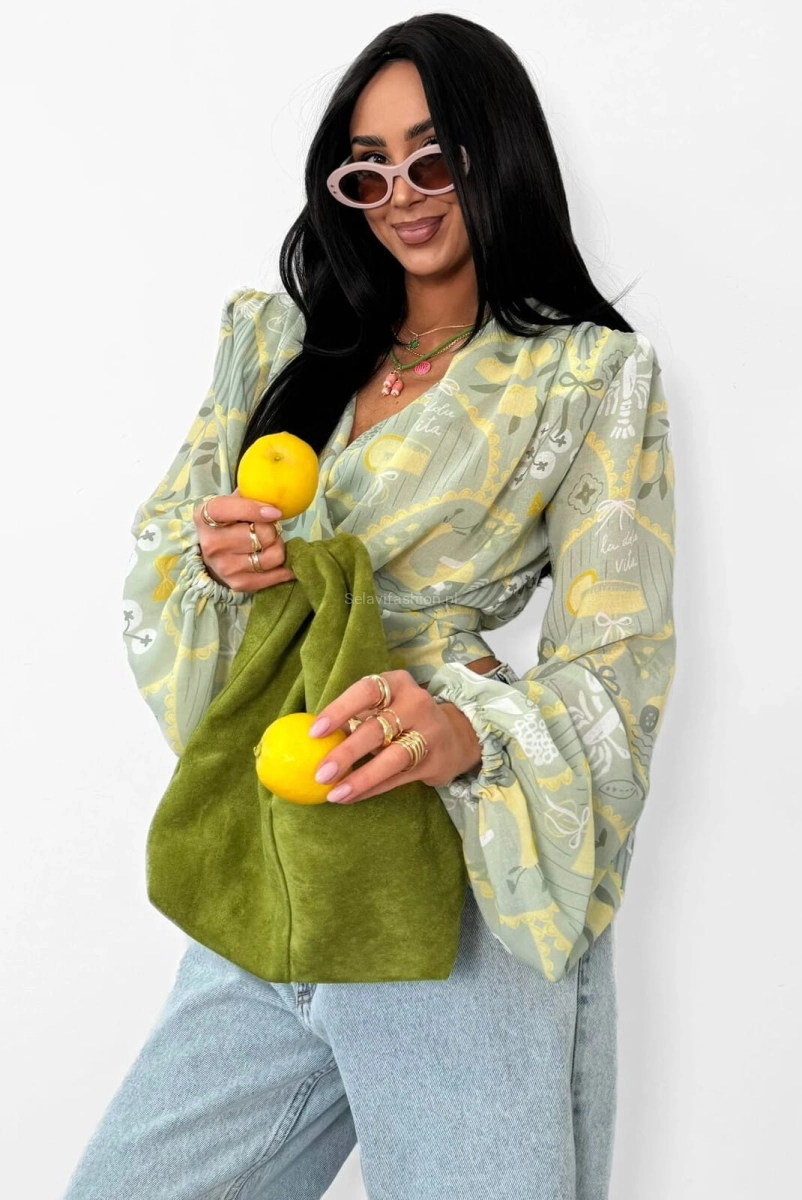 Bluzka wiązana Dolce Vita La Milla zielona oliwkowa