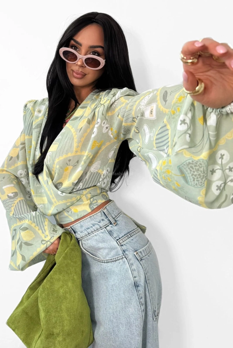 Bluzka wiązana Dolce Vita La Milla zielona oliwkowa