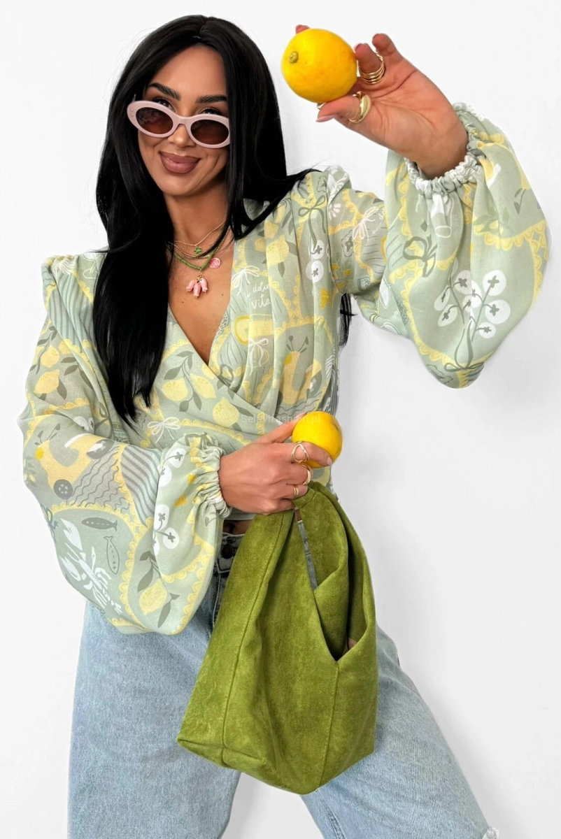 Bluzka wiązana Dolce Vita La Milla zielona oliwkowa