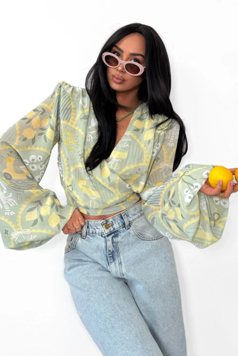 Bluzka wiązana Dolce Vita La Milla zielona oliwkowa