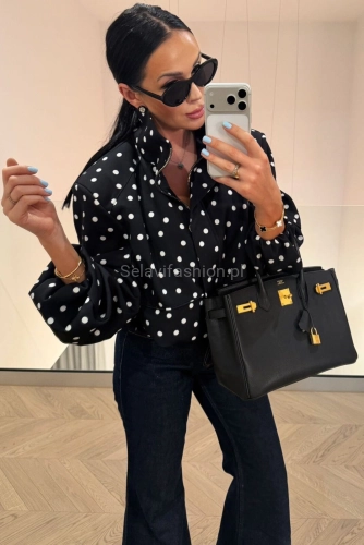 Krótka kurtka bomberka w groszki La Milla czarna