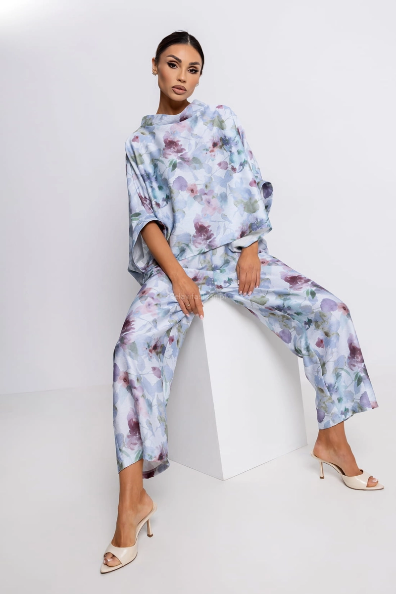 Spodnie Botanical Miss City Official błękitne