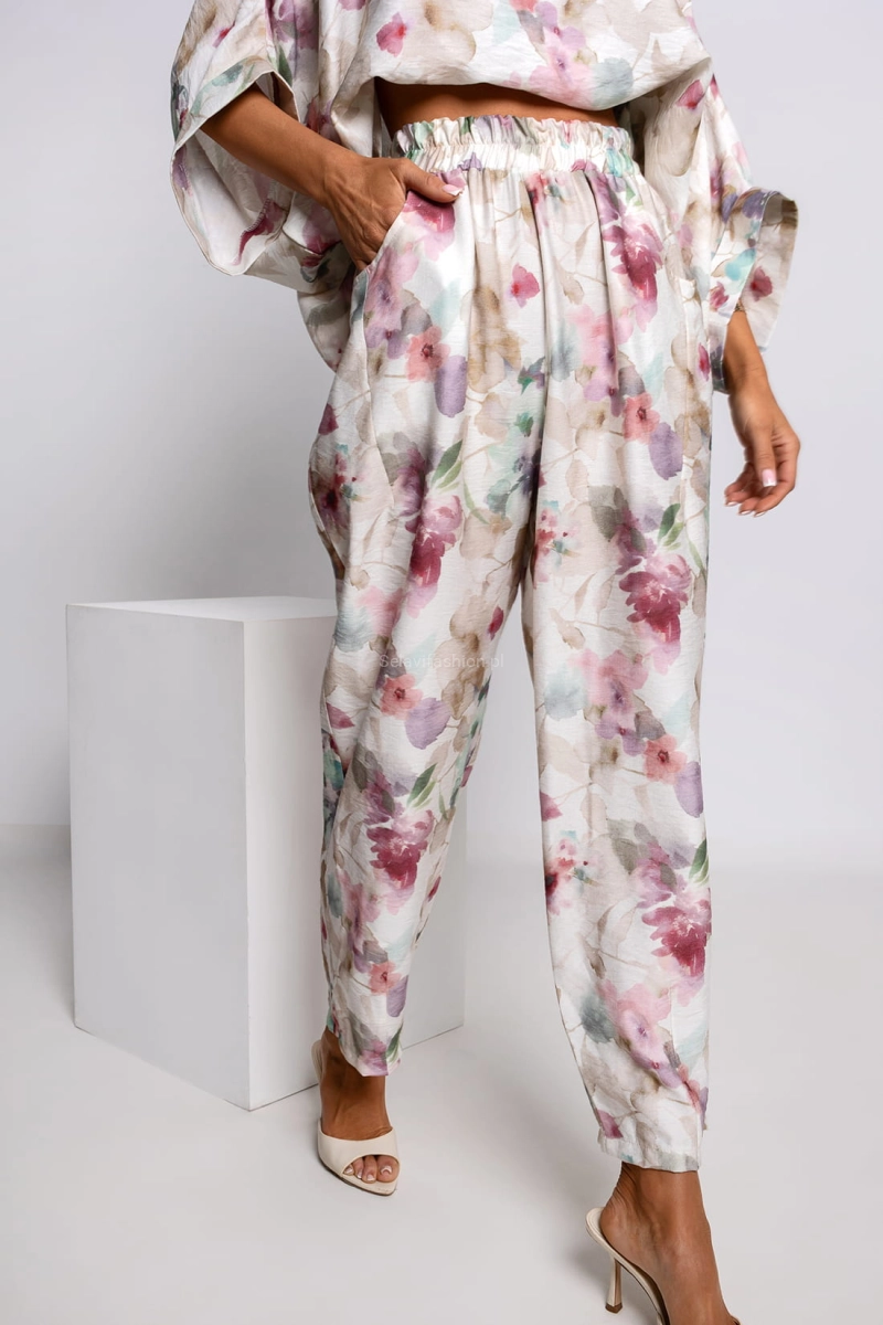 Spodnie Botanical Miss City Official jasno beżowe