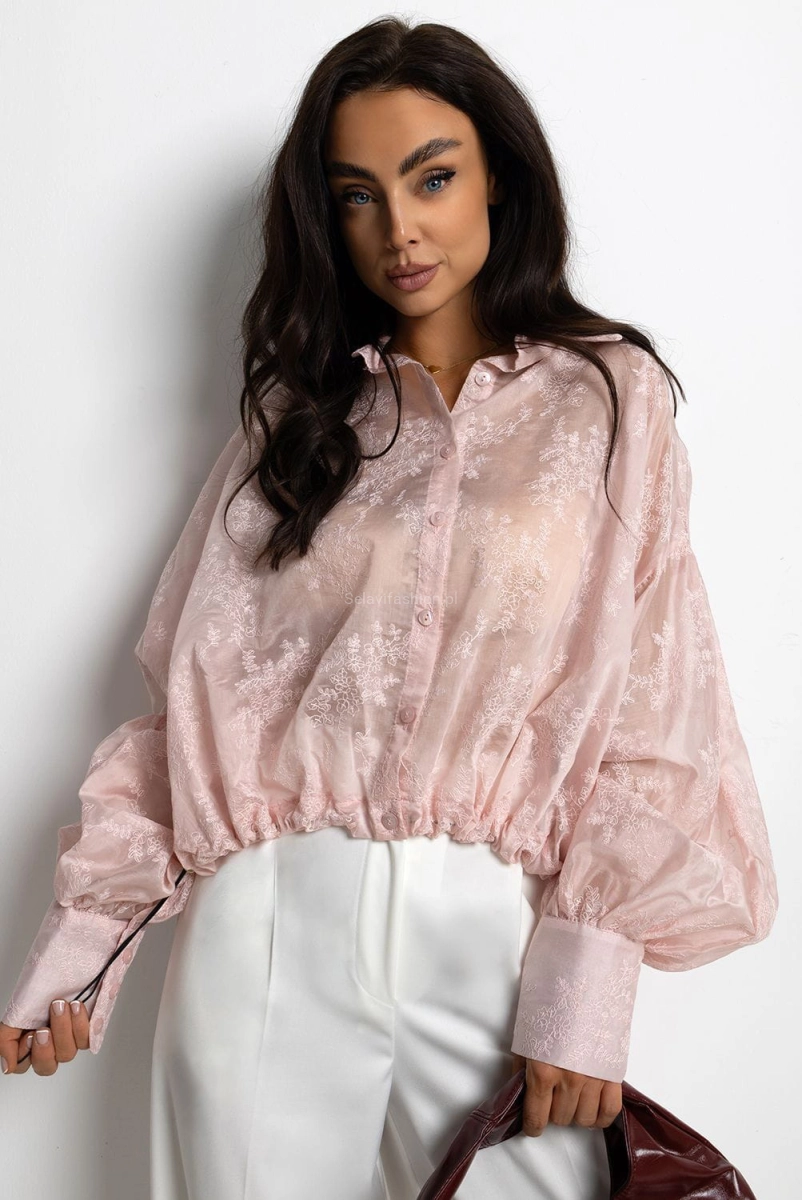 Koszula haftowana RICH Lavestino różowa