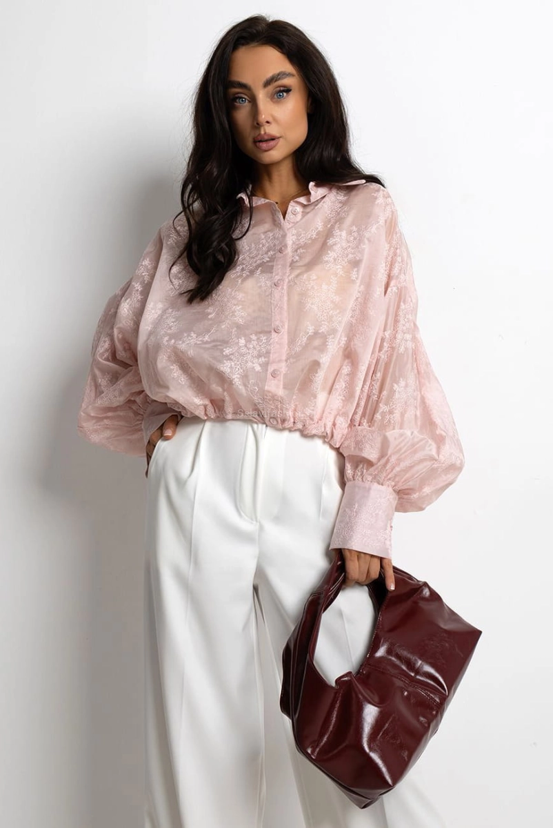 Koszula haftowana RICH Lavestino różowa