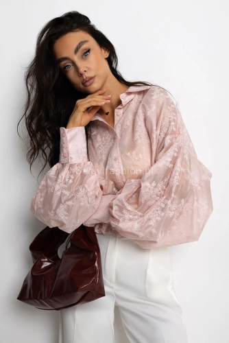 Koszula haftowana RICH Lavestino różowa