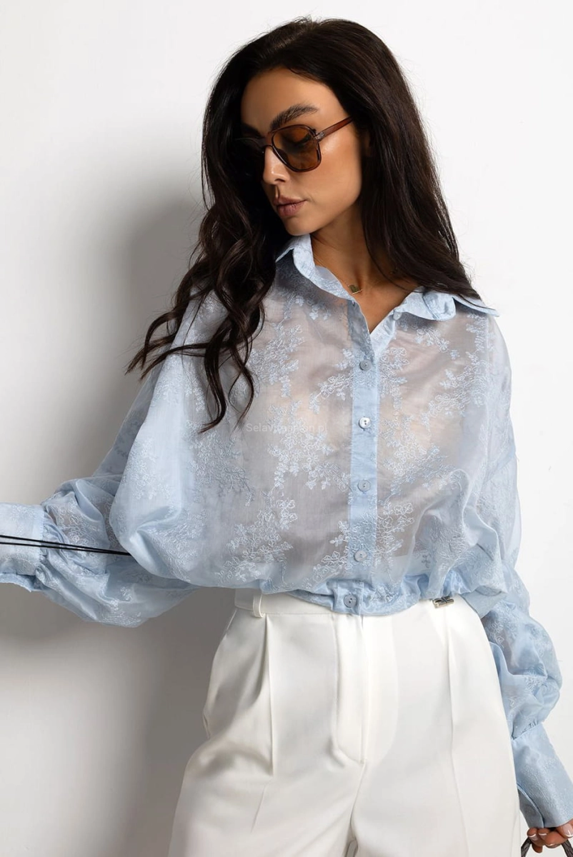 Koszula haftowana RICH Lavestino niebieska