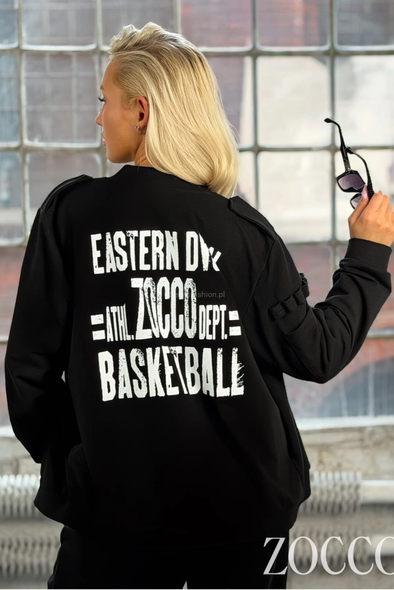 Komplet bawełniany bluza i spodnie BASKETBALL Zocco czarny